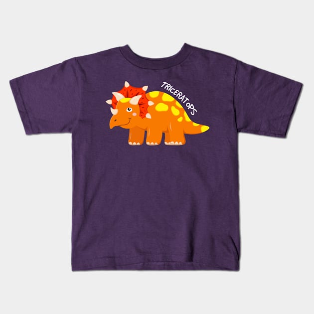 Triceratops Kids T-Shirt by samshirts